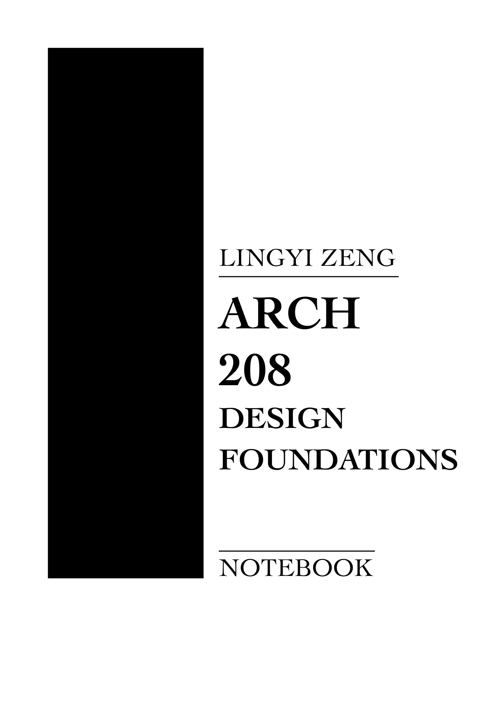 ARCH 208 Design Foundations notebook cover